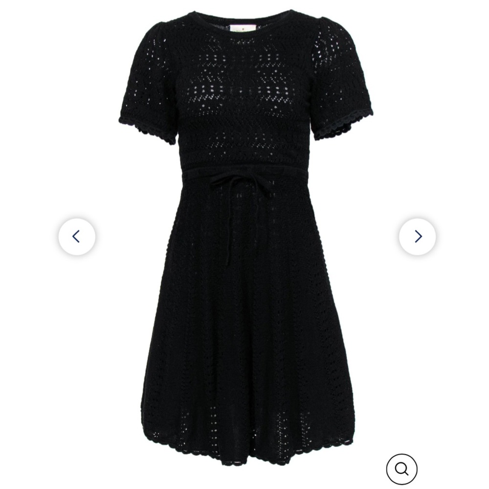 Kate Spade - Black Crochet Knit Fit & Flare Dress XS